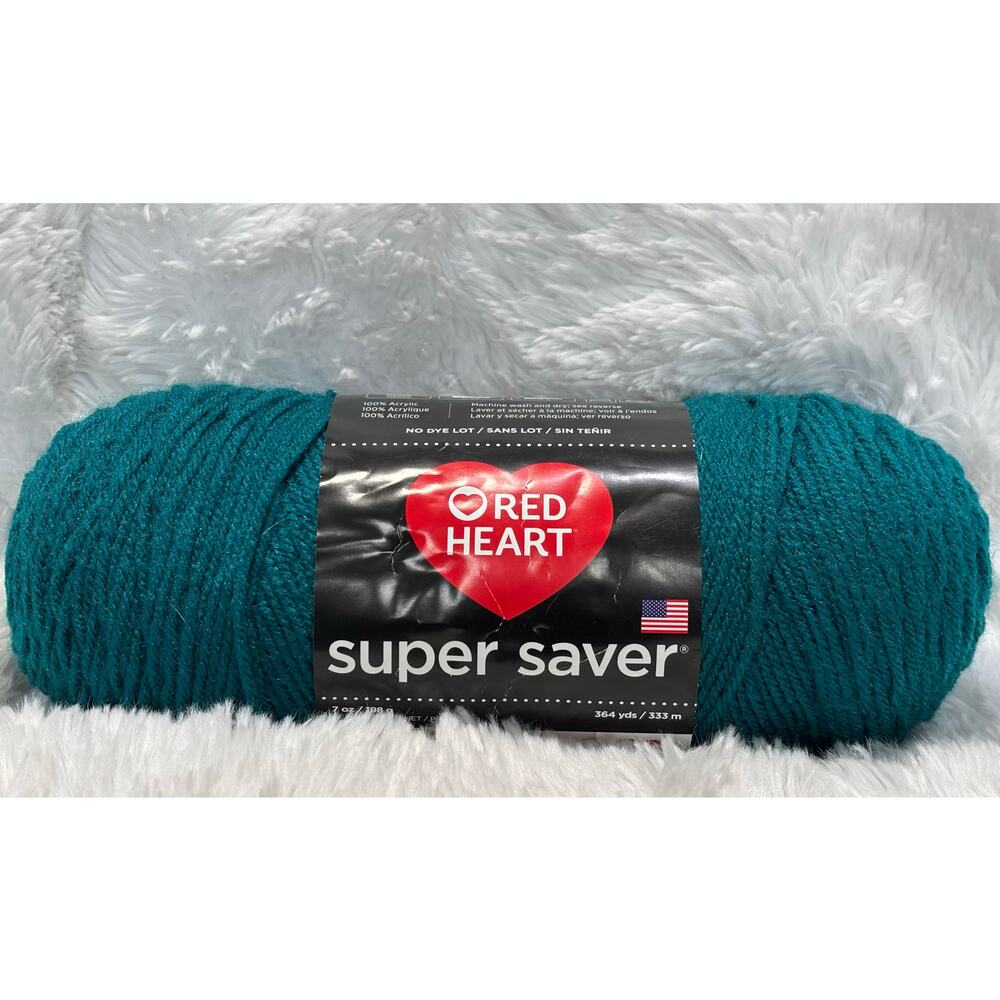 1 Skein Redheart Super Saver-New- 100% Acrylic
Real Teal